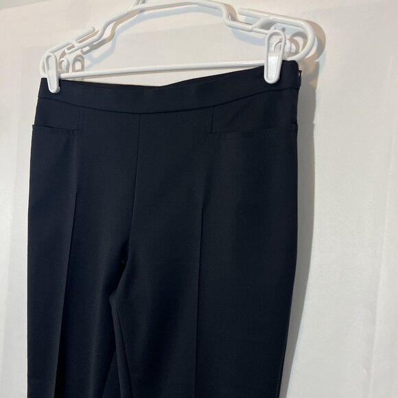 Akris Punto Women’s Tapered Crop Pants Size 8 Black Stretch Mid Rise Flat Zipper - Picture 10 of 13